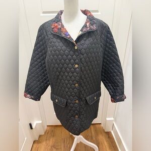 Cynthia Rowley. Black Quilted Barn Jacket. Size XL.